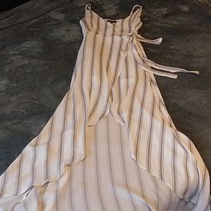 High low wrap tank dress